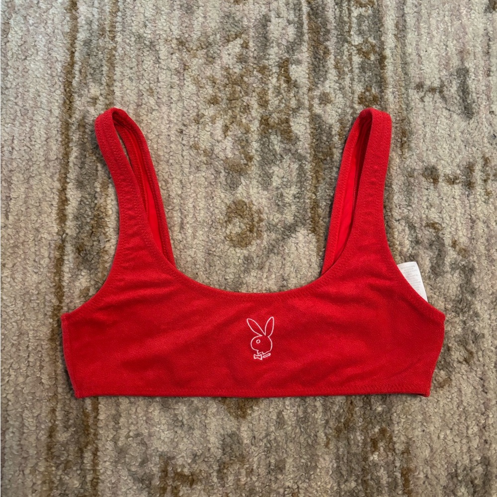 Playboy Swimsuit Top Small Red
